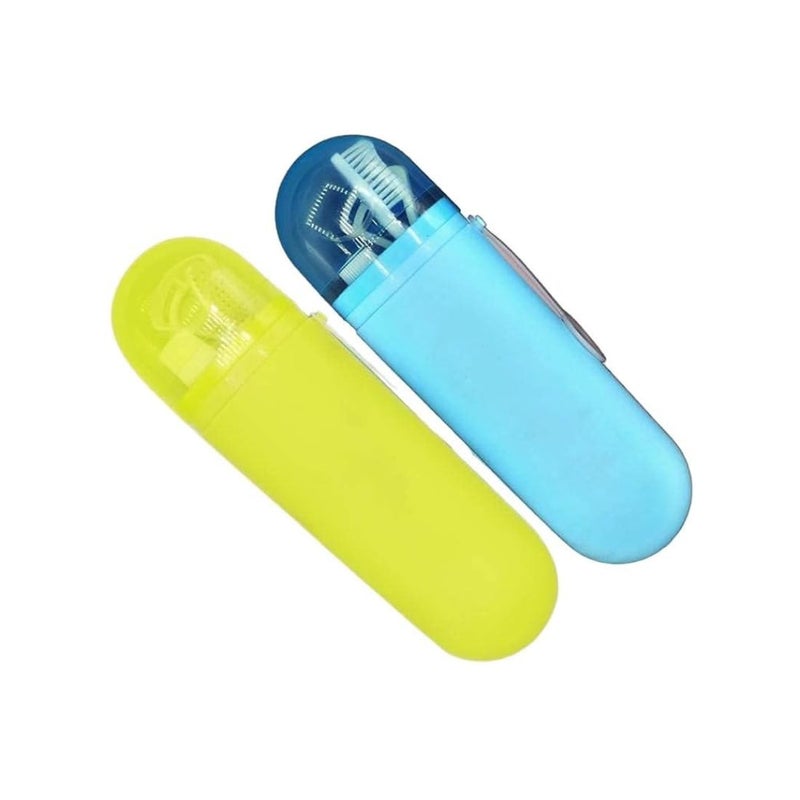 EAGEAN 2 Pcs Portable Toothbrush Holders - Transparent Plastic Travel Case for Toothbrushes - Image 1