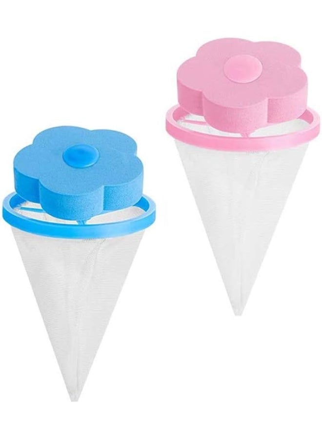 RICEEL Washing Machine Filter Bag, Lint Mesh Bags Lint Catcher Washer Hair Catcher Flowers Hair Filter Net Pouch Reusable Hair Remover Tool  - Image 1