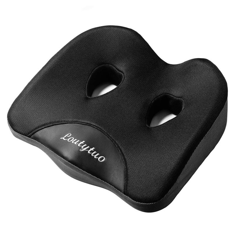 LOUTYTUO Seat Cushion Pillow100 Memory Foam and Washable Coverfor Office ChairCar Seat and WheelchairTailbone  Sciatica  Back Pain Relief