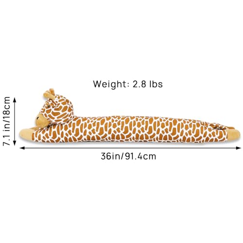 SANFERGE 36 Inch 3LB Heavy Duty Under Door Draft Stopper, Decorative Soundproof Door Draft Blocker, Energy Saving Draft Guard, Giraffe Yellow - Image 2
