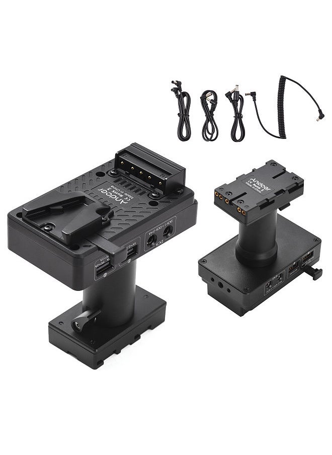 ANDOER - V-Lock V Mount Battery Plate to BP-U Dummy Battery Adapter with Adjustable Rod Replacement for BP-U30 BP-U35 BP-U60 BP-U65 BP-U70 BP-U90 BP-U98 Batteries - Image 1