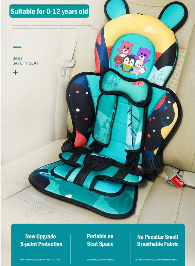 Auto Child Safety Seat Car Portable Seat Belt,Foldable Kids Lightweight Travel Booster Car Seat for Car Protection,Travel Car Seat Accessories for Kids Toddler 0-12 (without cushion) - Image 4