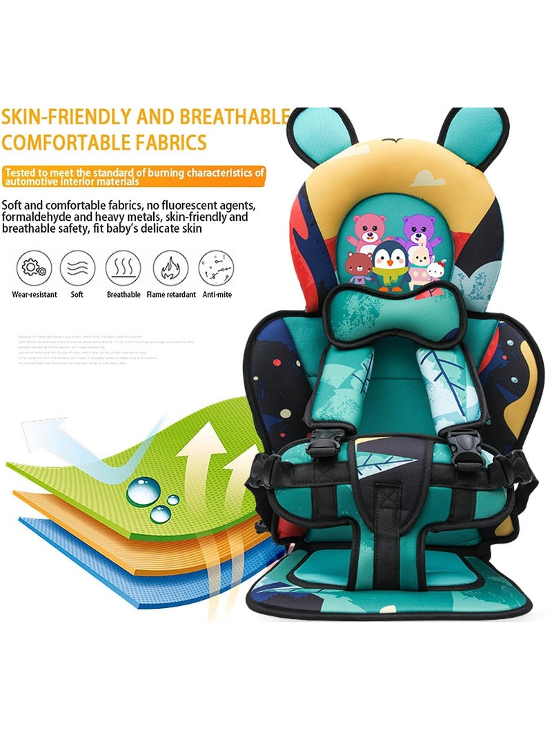 Auto Child Safety Seat Car Portable Seat Belt,Foldable Kids Lightweight Travel Booster Car Seat for Car Protection,Travel Car Seat Accessories for Kids Toddler 0-12 (without cushion) - Image 2