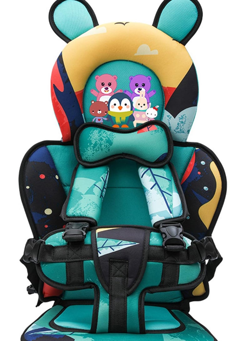 Auto Child Safety Seat Car Portable Seat Belt,Foldable Kids Lightweight Travel Booster Car Seat for Car Protection,Travel Car Seat Accessories for Kids Toddler 0-12 (without cushion) - Image 1