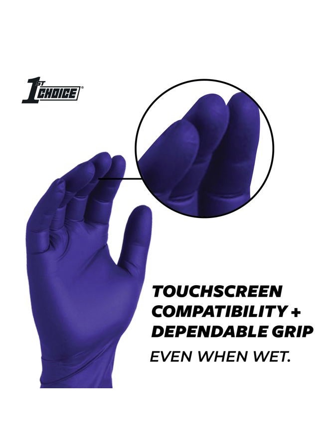 1st Choice Indigo Nitrile Exam Gloves, Box of 100, 3 Mil, Size Medium, Latex Free, Powder Free, Textured, Disposable, Non-Sterile, Food-Safe, 1EINMBX - Image 5