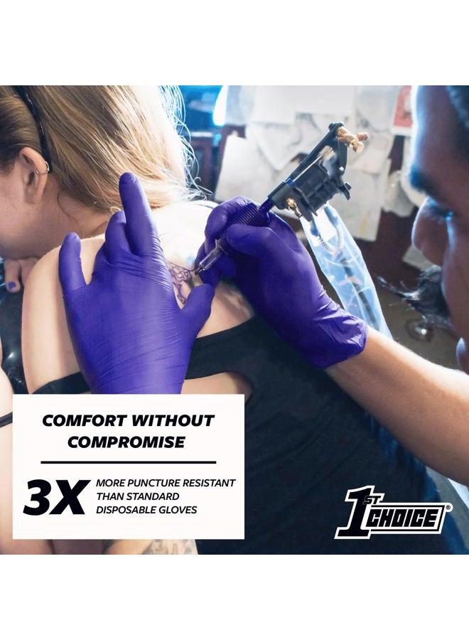 1st Choice Indigo Nitrile Exam Gloves, Box of 100, 3 Mil, Size Medium, Latex Free, Powder Free, Textured, Disposable, Non-Sterile, Food-Safe, 1EINMBX - Image 3