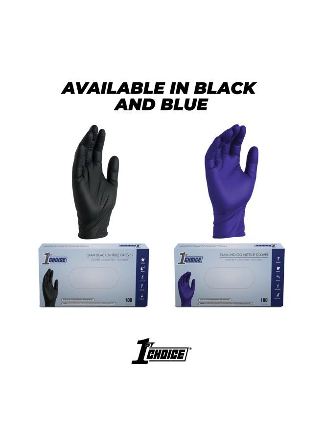 1st Choice Indigo Nitrile Exam Gloves, Box of 100, 3 Mil, Size Medium, Latex Free, Powder Free, Textured, Disposable, Non-Sterile, Food-Safe, 1EINMBX - Image 4