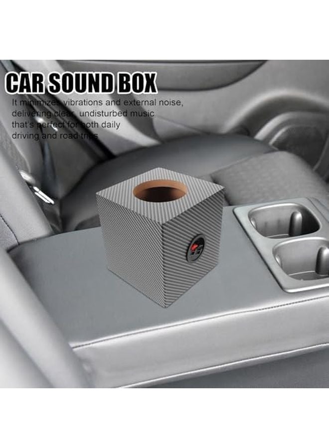 صندوق ساب ووفر سيارة محكم مقاس 4 بوصة، علبة خشبية 17.7 × 16.8 × 16.8 سم للشاحنات والمركبات - Image 5