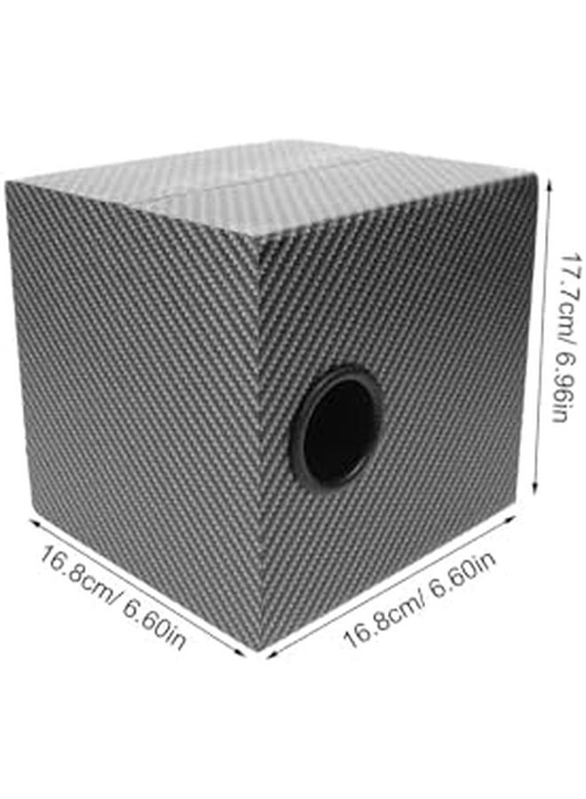 صندوق ساب ووفر سيارة محكم مقاس 4 بوصة، علبة خشبية 17.7 × 16.8 × 16.8 سم للشاحنات والمركبات - Image 3