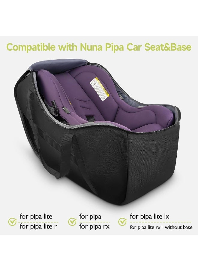 YOREPEK Infant Car Seat Travel Bag Compatible with Nuna Pipa Car Seat and Base, Fits for Doona Car Seat without Base, Padded Carseat Cover for Airplane Travel, Car Seat Bags for Air Travel, All Black - Image 2