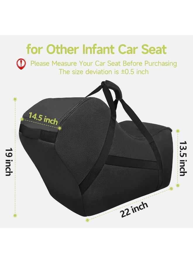YOREPEK Infant Car Seat Travel Bag Compatible with Nuna Pipa Car Seat and Base, Fits for Doona Car Seat without Base, Padded Carseat Cover for Airplane Travel, Car Seat Bags for Air Travel, All Black - Image 4