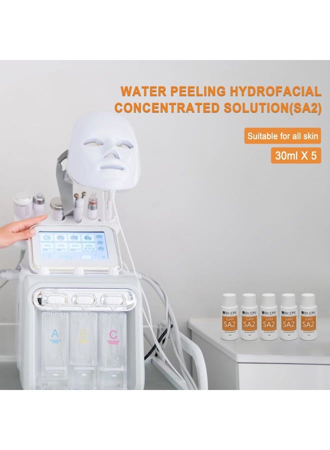 Elitzia Water Peeling Hydrofacial Skincare Face Moisturizer Cleaning Skin Serum Aqua Peel Concentrated Solution 30ml/1.01oz Per Bottle Dilute to 800ml/27oz Solution Use AS1 SA2 AO3 5 Bottles Per Set(SA2)  - Image 2