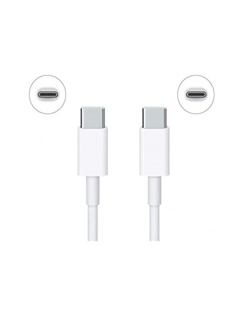 USB Type-C to Type-C Data & Charging Cable -USB C-C Fast Charger Cord (White)