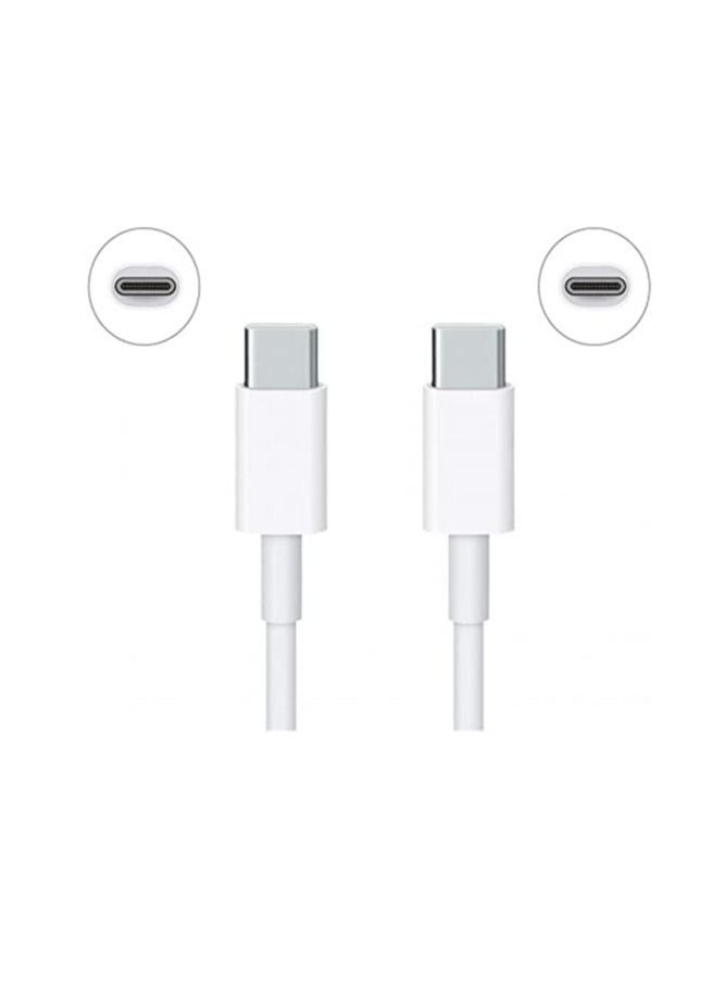 USB Type-C to Type-C Data & Charging Cable -USB C-C Fast Charger Cord (White)