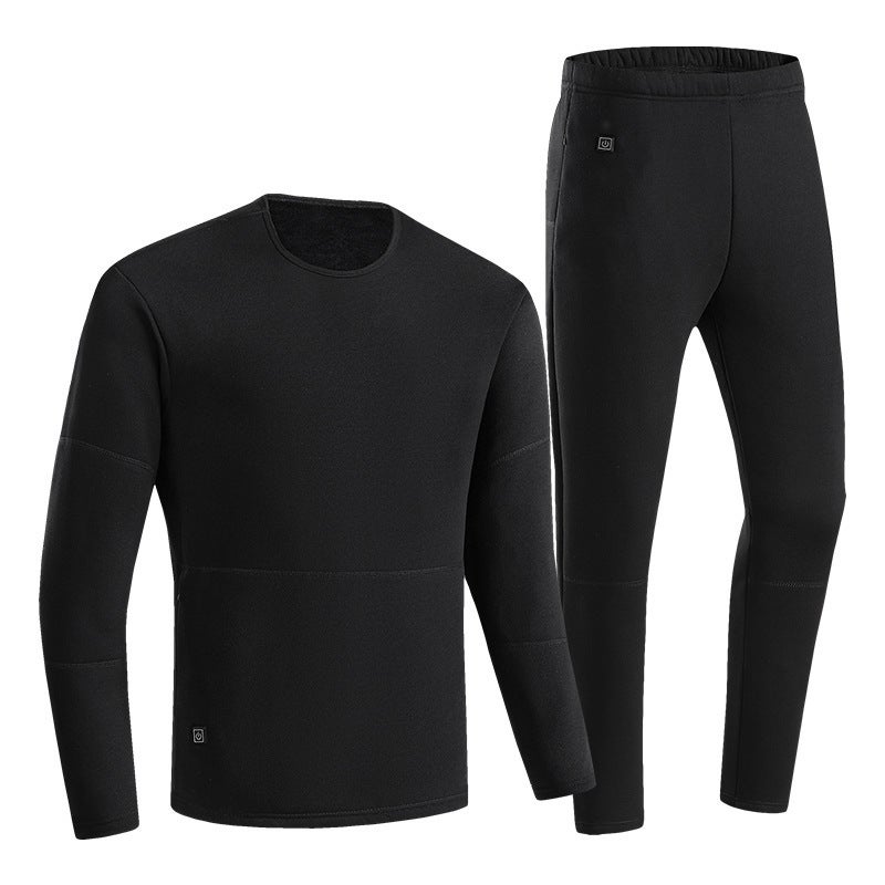 Smart Heating Thermal Underwear Men'S And Women'S Usb Rechargeable Electric Heating Fleece-Lined Pure Cotton Suit Winter Factory Direct Sales - Image 1