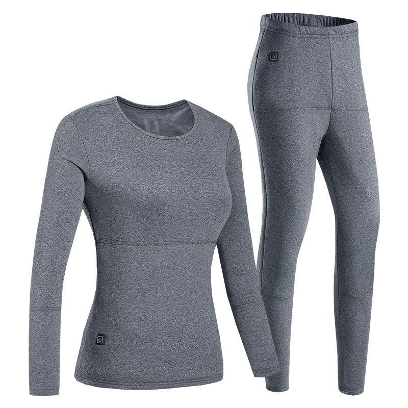 Smart Heating Thermal Underwear Men'S And Women'S Usb Rechargeable Electric Heating Fleece-Lined Pure Cotton Suit Winter Factory Direct Sales - Image 4