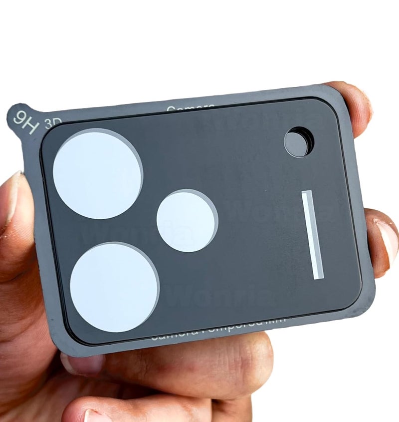 WonRia ® حزمة 1 - واقي عدسة الكاميرا الخلفية لهاتف Realme P4 5G [3D بريميوم] - أسود - Image 1