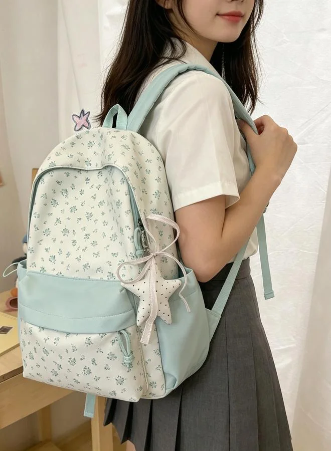 Take Two Girls Ditsy Print Backpack with Zip Pocket