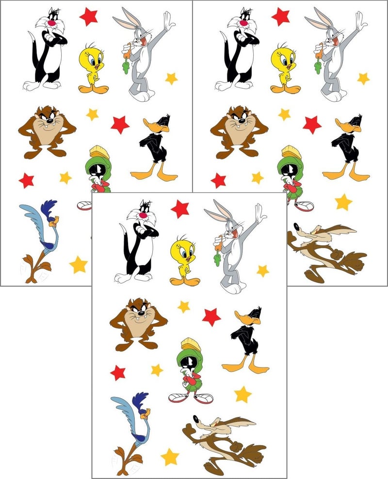 Playhouse مجموعة ملصقات لووني تونز باغز باني وأصدقائه من 3 أوراق مثقوبة 1 عبوة - Image 2