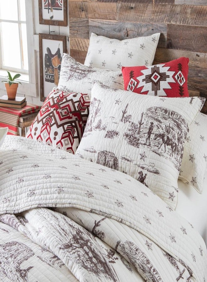 Rod's True Western Tumbleweed Trail (Sham)-Standard Sham -Vintage Western Cowboy Toile-Cream and Brown -Sham Size (20x26in.) -Cotton. - Image 5