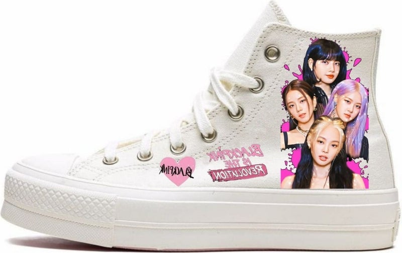 Amazoon Desing Amazon Design Blackpink Jisoo Lisa Jennie Printed Sneakers  - Image 3