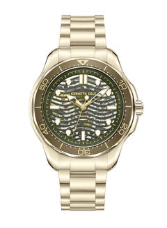 Kenneth Cole New York Kenneth Cole New York 44mm Automatic Men's Watch with Green Dial & Gold Stainless Steel Bracelet  - Image 1