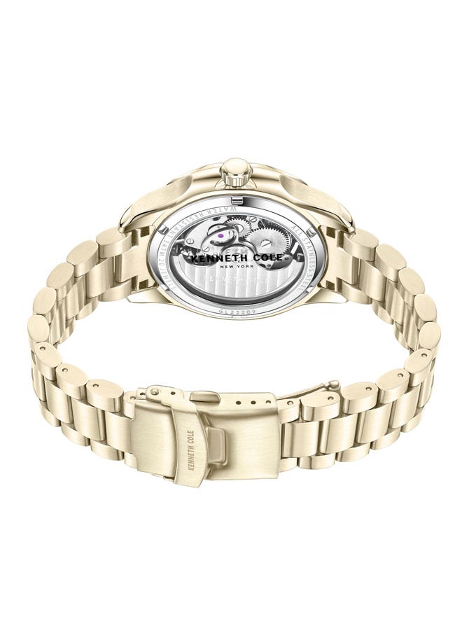 Kenneth Cole New York 44mm Automatic Men's Watch with Green Dial & Gold Stainless Steel Bracelet  - Image 3