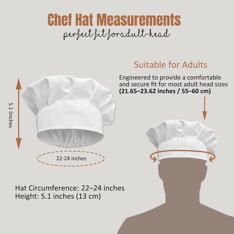 Dadoudou Chef Hats Tube Sharp with Adjustable Size for Adult/Kids - Image 2