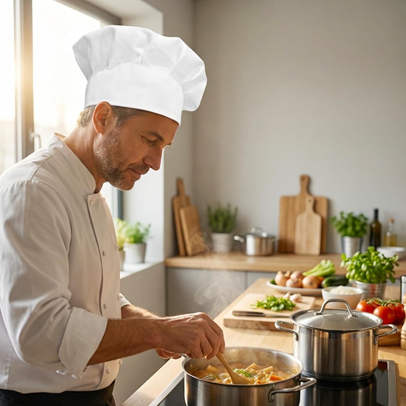 Dadoudou Chef Hats Tube Sharp with Adjustable Size for Adult/Kids - Image 3
