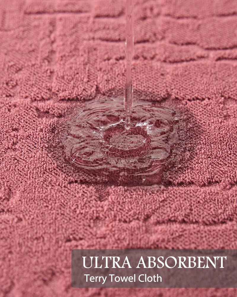 AMOAMI AMOAMI-Bath Mat-Super Absorbent Quick Dry Bathroom Floor Mats-Rubber Backing Washable Bath Mats for Bathroom Thin Bahtroom Rugs Fit Under Door-Bath Rug for in Fornt of Sink Bathtub Shower Room - Image 2