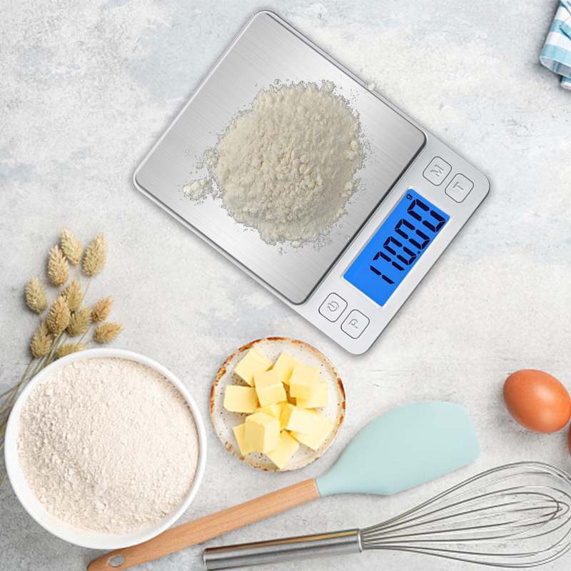 Digital Food Scale: 5.51 X 4.13 X 0.69 In, Silver - High Precision Kitchen Scale for Weight Loss, Meal Prep, Baking - Image 2