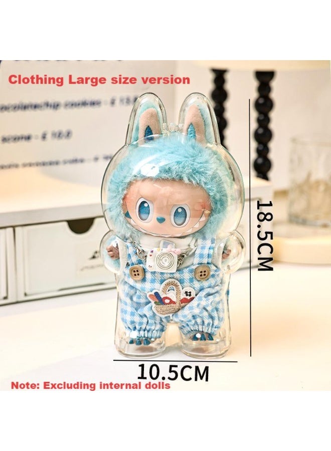 بيوينتي غطاء واقي شفاف من دمية على غرار ملابس Labubu ، غطاء غبار دمية ، يستخدم لحماية وعرض الدمى الثمينة - Image 1