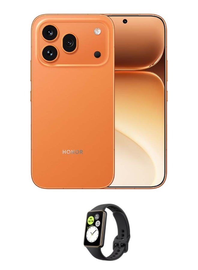هونور 600 Pro 5G Dual SIM 12GB RAM 512GB Orange With Free Honor Band 10 & Back Cover (Color of gifts may vary) - Image 1