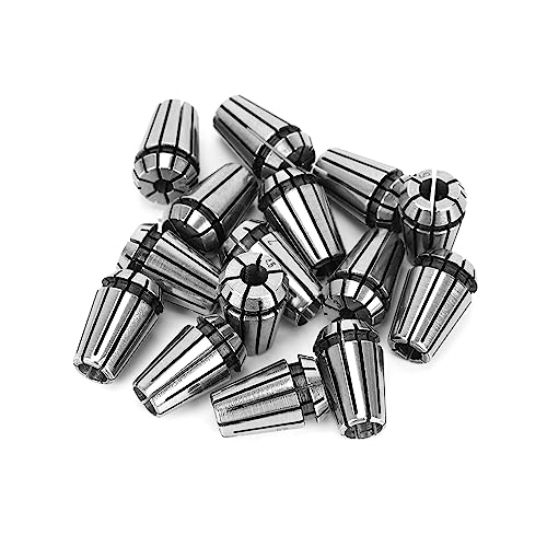 SILIVN 14pcs ER20 Spring Collet Set for CNC Engraving Machine and Milling Lathe Tool Workholding Engraving Collets (1/16",3/32",1/8",5/32",3/16",7/32",1/4",9/32",5/16",11/32",3/8",13/32",7/16",1/2") - Image 2