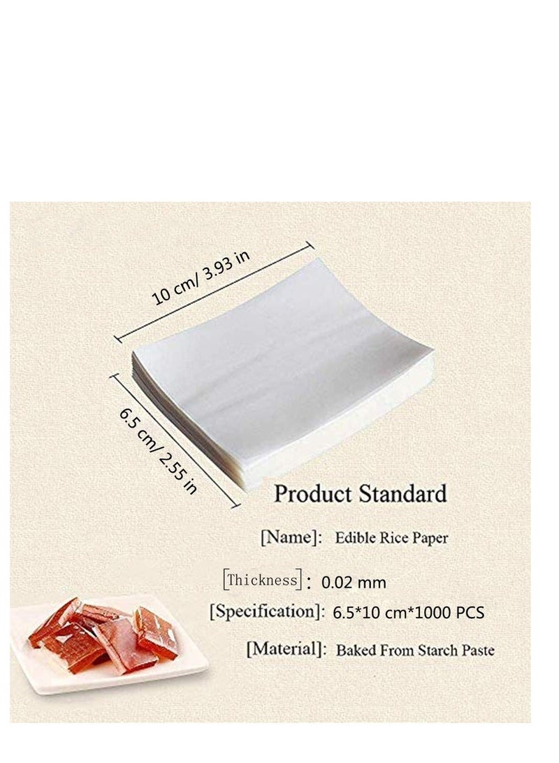 Edible Rice Paper Nougat Paper Package,1000 Sheets Glutinous Chocolate DIY Home Candy Wrappers for Food Decoration (2.55X3.14 in) - Image 5