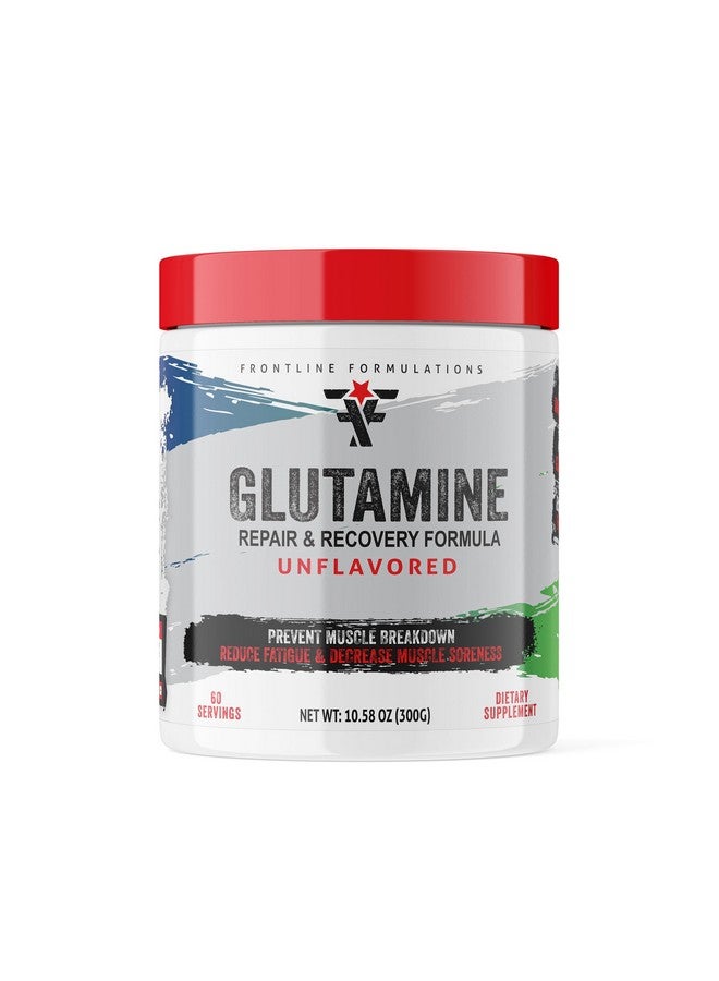 FRONTLINE FORMULATIONS Glutamine, Unflavored, Essentials, Train Harder, Recover Faster, Increase Endurance, Veteren Owned and Operated (60 Servings, Glutamine) - Image 1