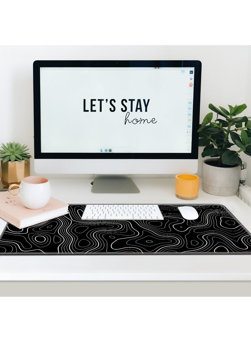 Loquat Large Mouse Pad Extended Gaming Non-Slip Rubber Base Office Desk Keyboard Mouse Pads Black  - Image 3