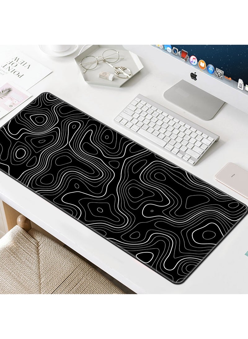 Loquat Large Mouse Pad Extended Gaming Non-Slip Rubber Base Office Desk Keyboard Mouse Pads Black  - Image 4