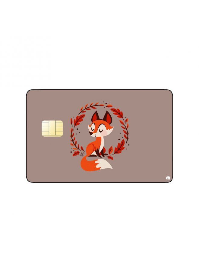 RKN PRINTED BANK CARD STICKER Cute Little Fox Drawing - Image 1