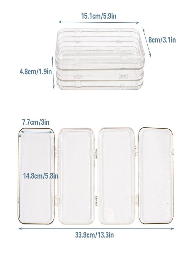 Hiyoo 2 Set Tri-Fold Press On Nail Organizer with 60 Strips Double Sided Tape, Portable Clear Plastic 4 Page Fake Nails Packaging Case for Travel, Nall Display, Salon Supplies (5.9 x 3.2 x 1.8 Inch) - Image 2