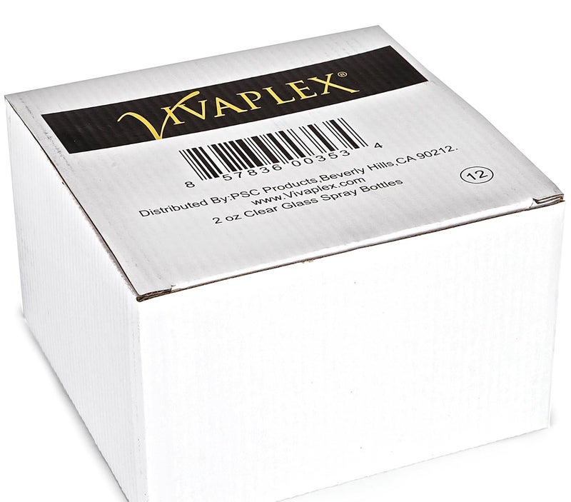Vivaplex زجاجات فيفابلكس 12 شفافة سعة 2 أونصة مع بخاخات رذاذ دقيقة سوداء - Image 2