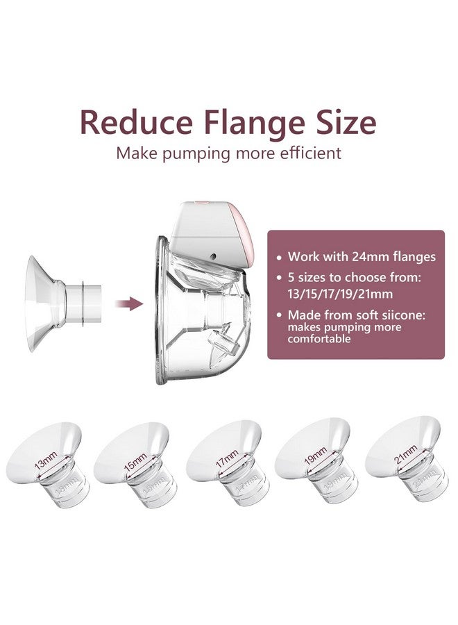 Parner Flange Inserts 21mm for Momcozy S9/S9pro/S10/S12/S12pro/Medela/Tsrete/Spectra/Bellababy etc 24mm Wearable Breast Pump, Reduce 24mm Tunnel Down to Correct Size - 6PCS - Image 2