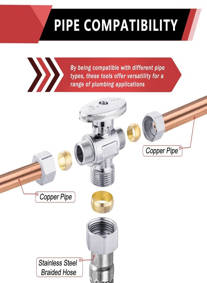 EFIELD 1/4 Turn Dual Compression Outlet Angle Stop Valve,1/2" NOM (5/8" OD) x (3/8 inch x 3/8 inch) Chrome,(VALVE123) - Image 4