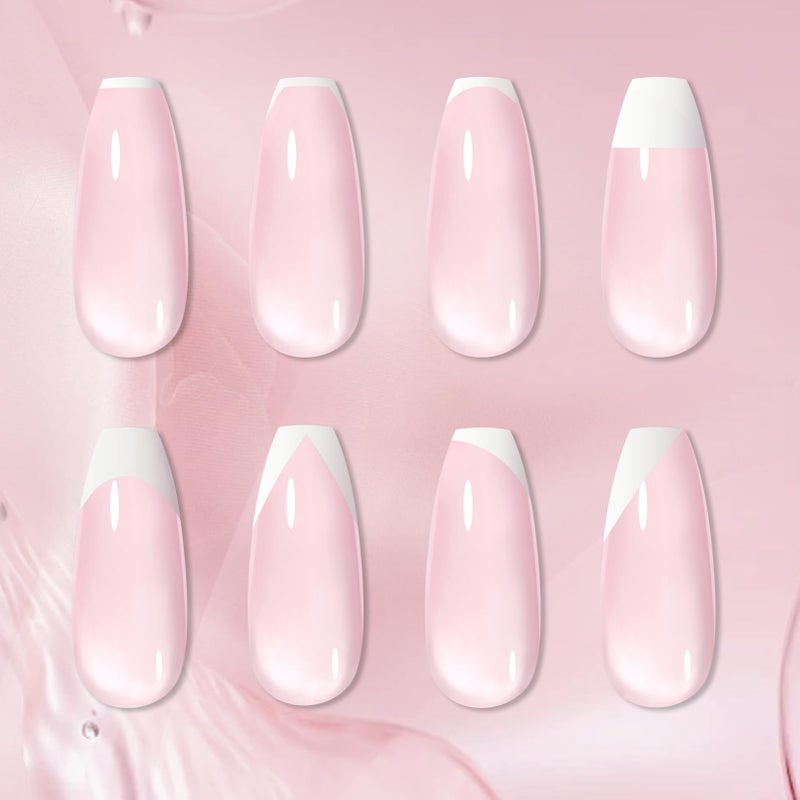 Born Pretty French Manicure Kit, Nail Stamper and 2Pcs Gel Nail Polish, Include Jelly Milky Pink White Colors for French Tip, U V Light Cure - Image 3
