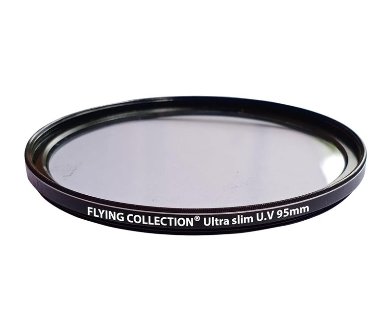 FLYING COLLECTION Camera Lens UV Rays Protection Filter 95 MM -Ultra Slim UV Filter Ring Aluminum Frame,HD/Waterproof Resistant, DSLR Camera Lens, Dust Scratches (95 MM) - Image 1