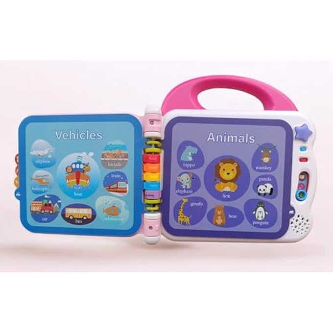 LEARNING JOURNEY 108 WORDS BABY EDUCATIONAL TOY BOOK AND INTERACTIVE BOOK LEARNING WITH BLUETOOTH FOR TODDLER AND PRE SCHOOL BOYS & GIRLS 1, 2, 3, 4+ YEAR OLDS, MULTI-COLOUR. (PINK) - Image 3