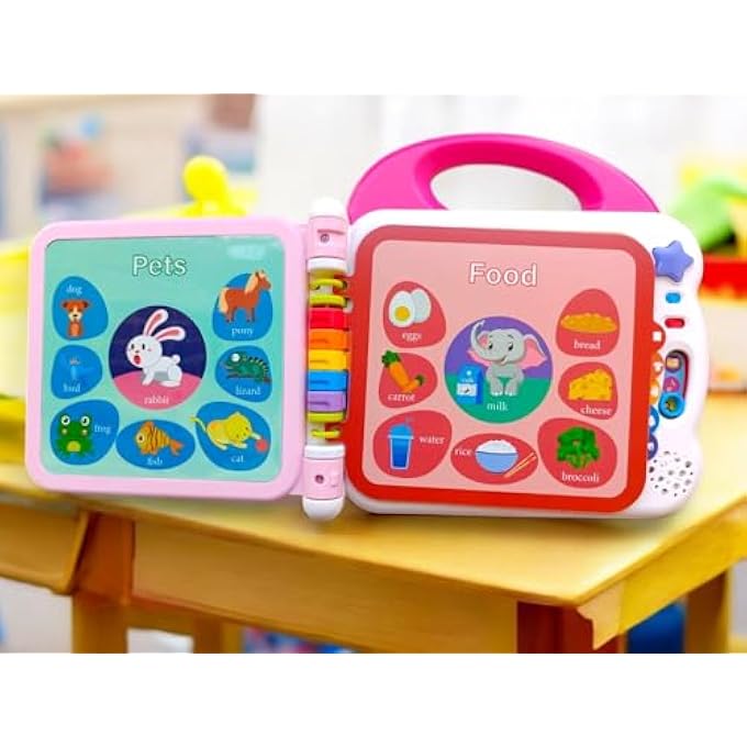 LEARNING JOURNEY 108 WORDS BABY EDUCATIONAL TOY BOOK AND INTERACTIVE BOOK LEARNING WITH BLUETOOTH FOR TODDLER AND PRE SCHOOL BOYS & GIRLS 1, 2, 3, 4+ YEAR OLDS, MULTI-COLOUR. (PINK) - Image 4
