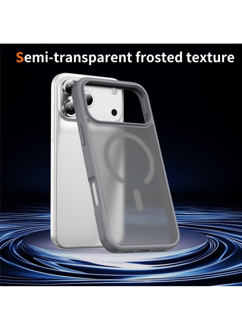 اووكاي جراب مغناطيسي لهاتف iPhone 17 Pro Max متوافق مع MagSafe، [غطاء حماية من الصدمات بدرجة عسكرية] غطاء هاتف نحيف غير لامع (رمادي) - Image 4