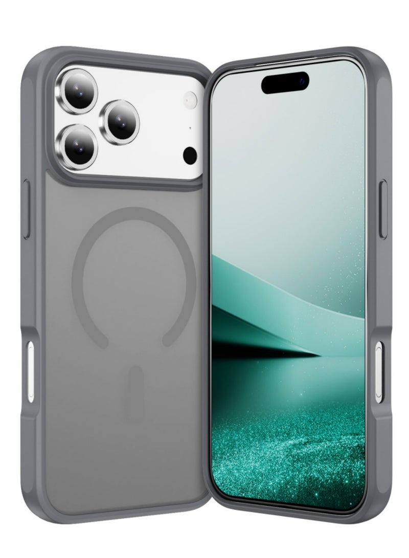 اووكاي جراب مغناطيسي لهاتف iPhone 17 Pro Max متوافق مع MagSafe، [غطاء حماية من الصدمات بدرجة عسكرية] غطاء هاتف نحيف غير لامع (رمادي) - Image 1