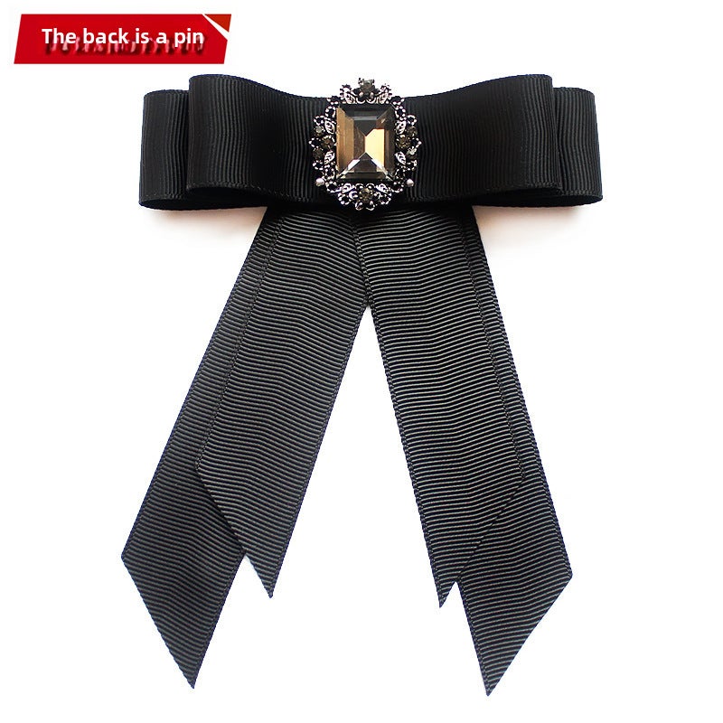 Loquat Versatile JK Uniform Collar Floral Bow Tie 09-square diamond black (the back is a pin)